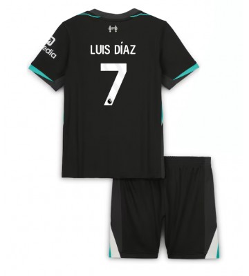 Liverpool Luis Diaz #7 Replica Away Stadium Kit for Kids 2024-25 Short Sleeve (+ pants)